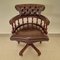 Chesterfield Brown Leather Cigar Captains Armchair, Image 3