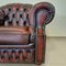 Brown Leather Chesterfiled Armchair with Curved Back 5