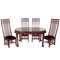 Mahogany Dining Table Set with Chairs, Set of 5, Image 1
