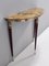 Lacquered Beech Console with Demilune Yellow Siena Marble Top, Italy, 1950s 5