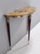 Lacquered Beech Console with Demilune Yellow Siena Marble Top, Italy, 1950s, Image 5