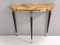 Lacquered Beech Console with Demilune Yellow Siena Marble Top, Italy, 1950s 1