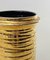 Jarrón y vacío de cerámica esmaltada dorada, Italia, años 60. Juego de 2, Imagen 5