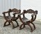 Oak X-Frame Throne Chairs in the style of Dagobert by Navarro Argudo, 1950s, Set of 2 3