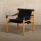 Sirocco Safari Lounge Chair in Black Leather and Ash by Arne Norell for Norell Möbel Ab, Sweden, 2000s 7