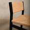 SE82 Chairs in Black Wood with Handwoven Rush Seats by Martin Visser for 't Spectrum, Netherlands, 1970s, Set of 4, Image 9