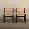 SE82 Chairs in Black Wood with Handwoven Rush Seats by Martin Visser for 't Spectrum, Netherlands, 1970s, Set of 4 6