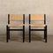 Sillas Se82 de madera negra y asientos Rush tejidos a mano de Martin Visserfor Spectrum, Países Bajos, años 70. Juego de 4, Imagen 6