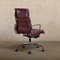 Ea219 Soft Pad Office Chair in Chrome and Aubergine Leather by Charles & Ray Eames for Vitra, 2011 3
