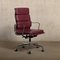 Ea219 Soft Pad Office Chair in Chrome and Aubergine Leather by Charles & Ray Eames for Vitra, 2011, Image 6