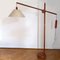 Scandinavian Teak Counter Balance Floor Lamp with Silk Shade 5