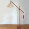 Scandinavian Teak Counter Balance Floor Lamp with Silk Shade 1