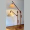 Lampadaire Counter Balance Scandinave en Teck avec Abat-Jour en Soie 7