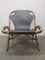 Vintage Relaxation Armchair in Rattan with Black Leather Seat, 1960s 11