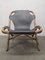 Vintage Relaxation Armchair in Rattan with Black Leather Seat, 1960s, Image 11