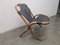 Vintage Relaxation Armchair in Rattan with Black Leather Seat, 1960s 7