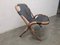 Vintage Relaxation Armchair in Rattan with Black Leather Seat, 1960s, Image 7