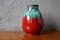 Rote Jugendstil Vase von CAB Céramique d'Art de Bordeaux, 1920er 1