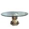 Mid-Century Round Crystal Dining Table with Bronze Column, Italy, 1960s 1