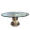 Mid-Century Round Crystal Dining Table with Bronze Column, Italy, 1960s, Image 1