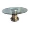 Mid-Century Round Crystal Dining Table with Bronze Column, Italy, 1960s 8