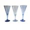 Vintage Handmade Tall Wine Glasses in Light Blue, Set of 3 1