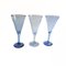 Vintage Handmade Tall Wine Glasses in Light Blue, Set of 3, Image 4