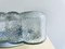 Large Spanish Square Clear Textured Glass Flush Mount Lamp, 1970s 9