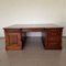 Double Sided Mahogany Chesterfield Partners Desk with Green Leather Top 2