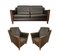 Art Deco Living Room Set in Leather, Set of 3 1