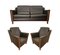 Art Deco Living Room Set in Leather, Set of 3, Image 1