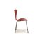 Rote Esszimmerstühle aus Holz von Fritz Hansen, 8 . Set 8