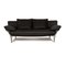 Model 1600 2-Seater Sofa in Black Leather from Rolf Benz 1