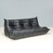 Black Leather Togo Modular Sofa by Michel Ducaroy for Ligne Roset, 1970s, Set of 3 5