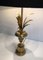Lampada da tavolo neoclassica a forma di palma in ottone nello stile di Maison Charles, anni '70, Immagine 8