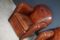 Club chair vintage di pelle color cognac, Francia, set di 2, Immagine 4