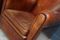 Club chair vintage di pelle color cognac, Francia, set di 2, Immagine 6