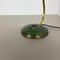 German Bauhaus Brass and Green Metal Table Light attributed to Helo Lights, Germany, 1950s 8