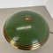 German Bauhaus Brass and Green Metal Table Light attributed to Helo Lights, Germany, 1950s 5