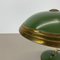 German Bauhaus Brass and Green Metal Table Light attributed to Helo Lights, Germany, 1950s 3