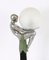 Versilberte Art Deco Biba Tischlampe mit Lady-Skulpturen, 1930er 4