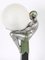 Versilberte Art Deco Biba Tischlampe mit Lady-Skulpturen, 1930er 12