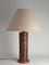 Mid-Century Modern Aztec Motif Hand Tooled Leather Table Lamp, Image 11