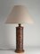 Mid-Century Modern Aztec Motif Hand Tooled Leather Table Lamp, Image 5