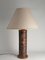 Mid-Century Modern Aztec Motif Hand Tooled Leather Table Lamp, Image 9