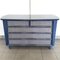 Blue Chest of Drawers in Braided Rattan, Italy, 1980s 7