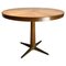 Mid-Century Round Dining Table in Wood and Brass in the style of Gio Ponti Style, Italy, 1950s 1