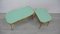 Small Mid-Century German Rectangular Side Tables with Green Vinyl Tops, 1950s, Set of 2 5