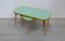 Small Mid-Century German Rectangular Side Tables with Green Vinyl Tops, 1950s, Set of 2 3