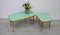 Small Mid-Century German Rectangular Side Tables with Green Vinyl Tops, 1950s, Set of 2 2
